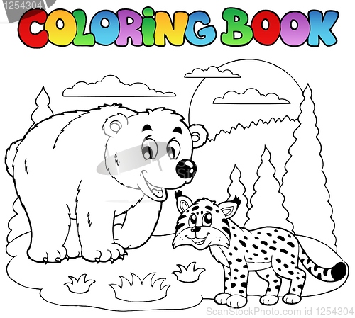 Image of Coloring book with happy animals 4