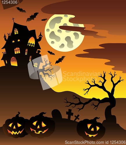 Image of Scene with Halloween mansion 3
