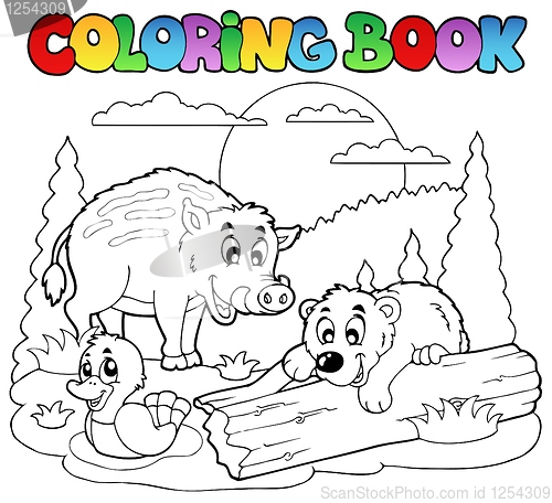 Image of Coloring book with happy animals 2