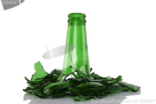 Image of broken green bottle