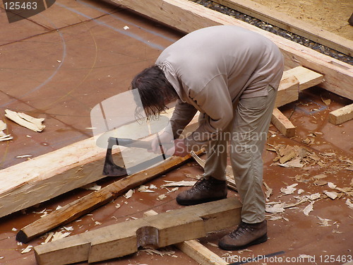 Image of Handworker with old axe