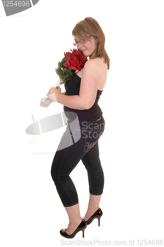 Image of Girl with roses.