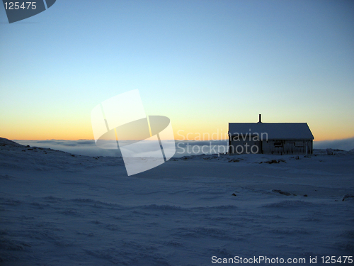 Image of Cabin at sunset