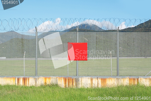 Image of metal fence in the nature