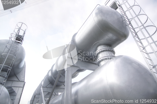 Image of gas tanks in the industrial estate, suspension energy for transp