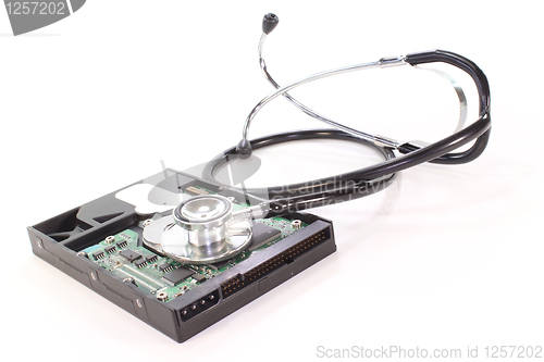 Image of Hard drive with stethoscope