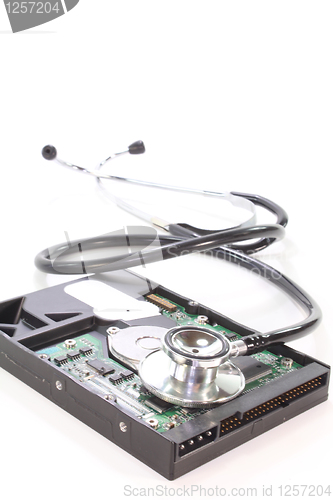 Image of Hard drive with stethoscope