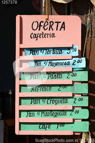 Image of Menu sign