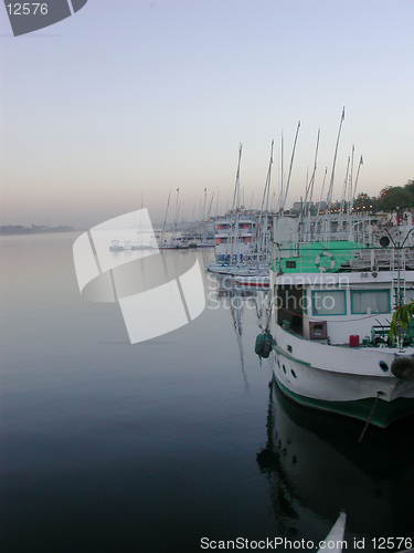 Image of Feluccas at Dawn, Luxor, Egypt