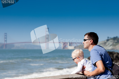 Image of father and son at the lookout