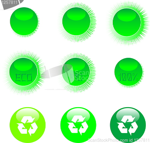 Image of eco icon set green