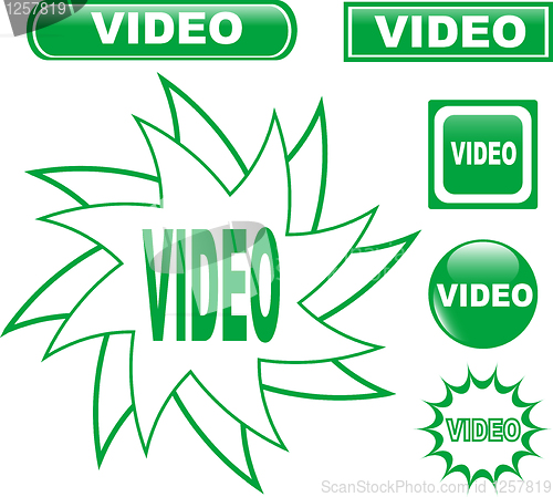 Image of button VIDEO glossy web icons set
