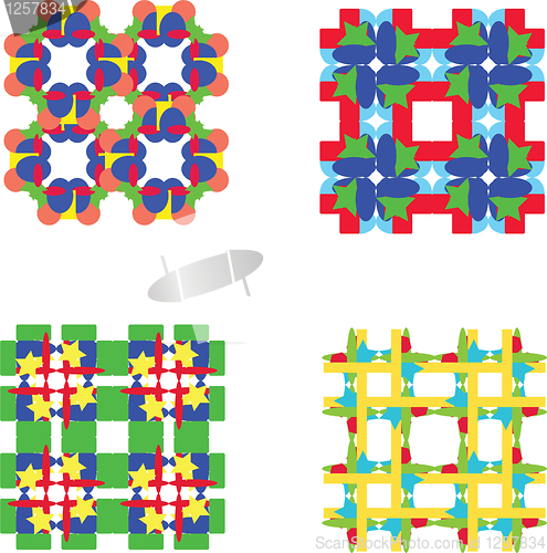 Image of set of colorful seamless pattern