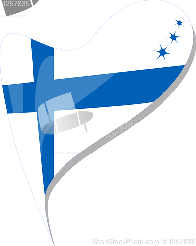 Image of finland in heart. Icon of finland national flag. vector