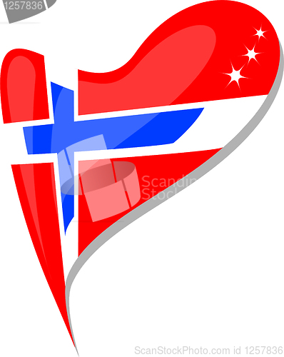 Image of norway in heart. Icon of norway national flag. vector