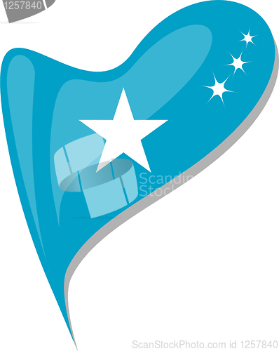 Image of somali in heart. Icon of somali national flag. vector