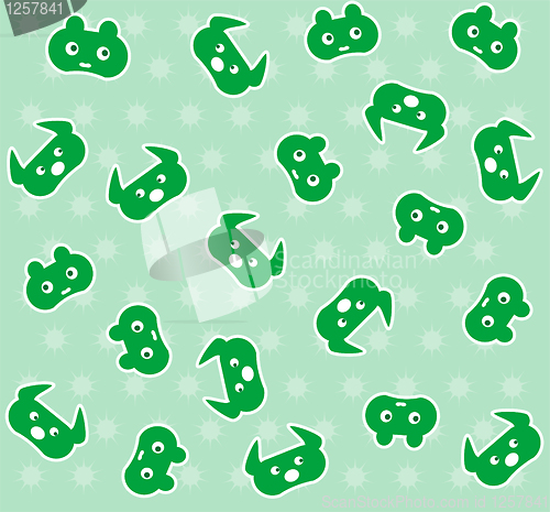 Image of green cartoon animal bear background