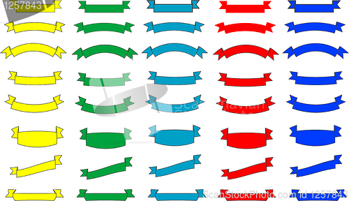Image of colorful ribbons set