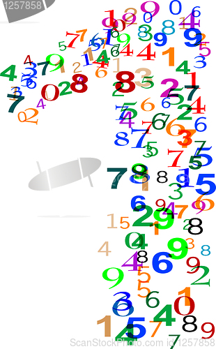 Image of Number one made from colorful numbers