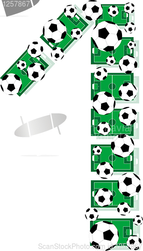 Image of Number 1 One from balls and soccer fields