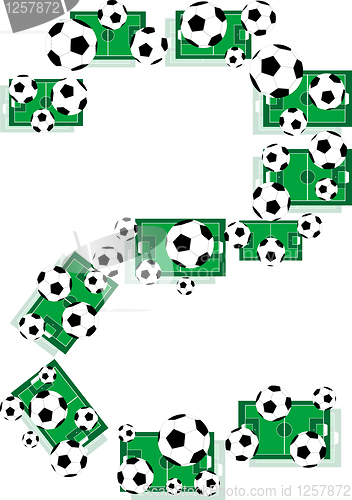 Image of numbers 2 Two from the soccer balls football field