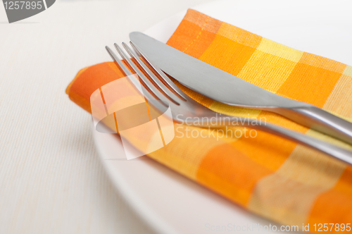 Image of Plate, Cutlery and Napkin