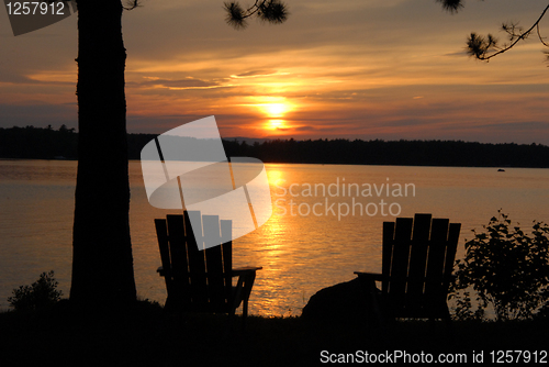 Image of Chairs at sunset