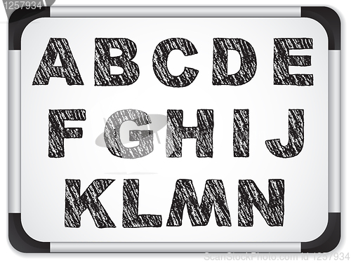 Image of Black Alphabet on Whiteboard