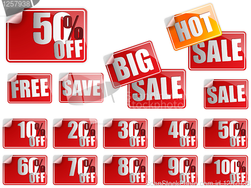Image of Set of Red Sale Stickers
