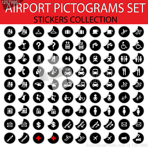 Image of Airport pictograms set