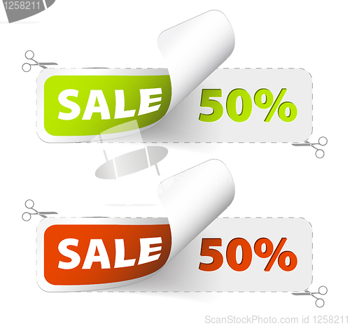 Image of Red and green sale coupons