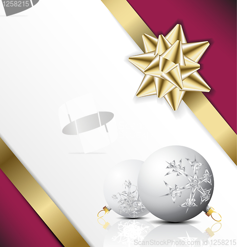 Image of Christmas card with seasonal decorations