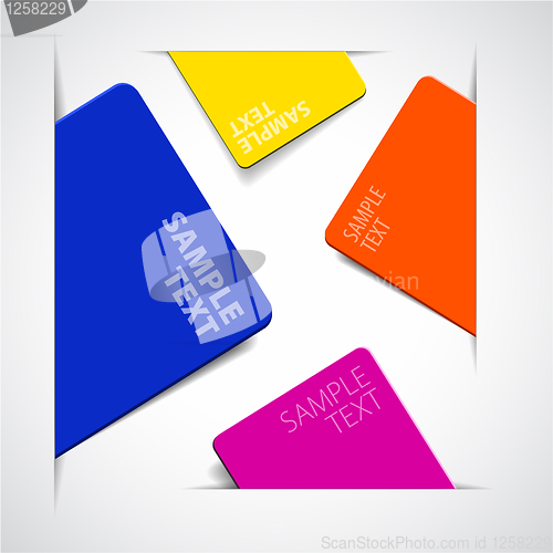 Image of Set of vector colorful paper cards