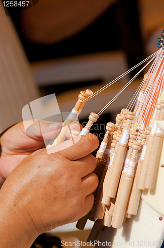 Image of Bobbin lace making