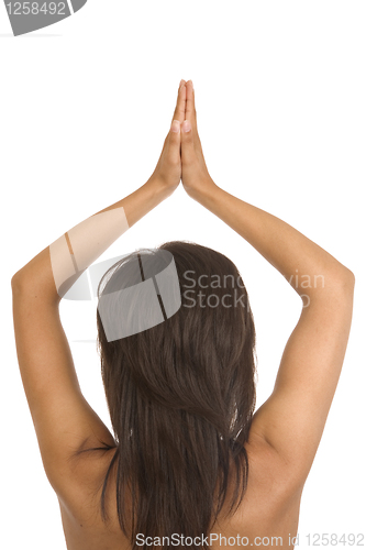 Image of young women in lotus pose