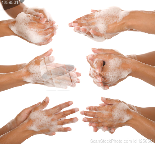 Image of washing her hands