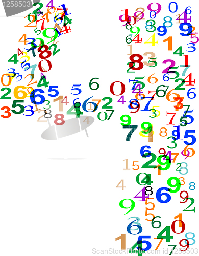 Image of Number 4 Four made from colorful numbers