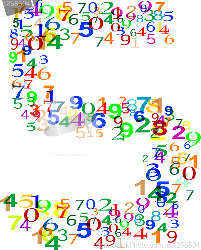 Image of Number Five 5 made from colorful numbers