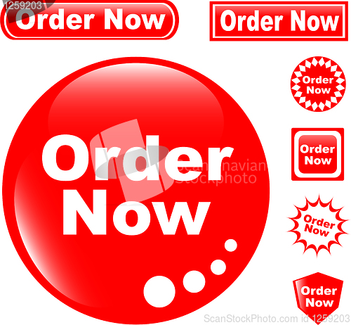 Image of button ORDER NOW glossy icons set