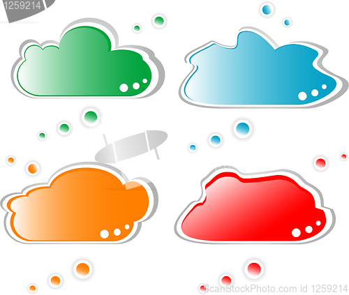 Image of paper speech bubble set