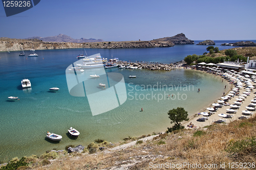 Image of Beautiful view of Lindos harbour