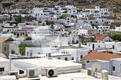 Image of Traditional greek white houses 