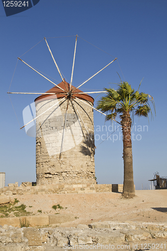 Image of Ancient windmill in Rhodes