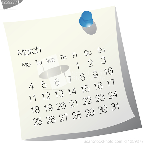 Image of 2013 March calendar