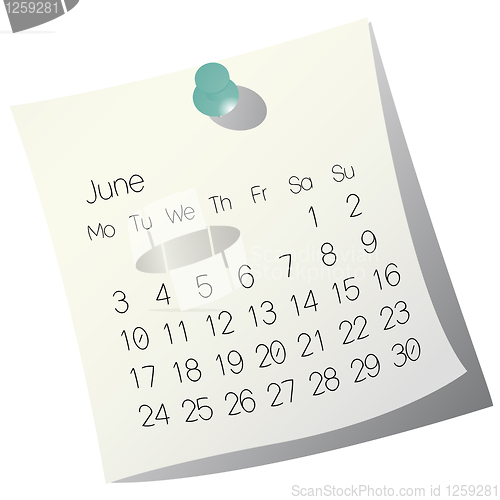 Image of 2013 June calendar