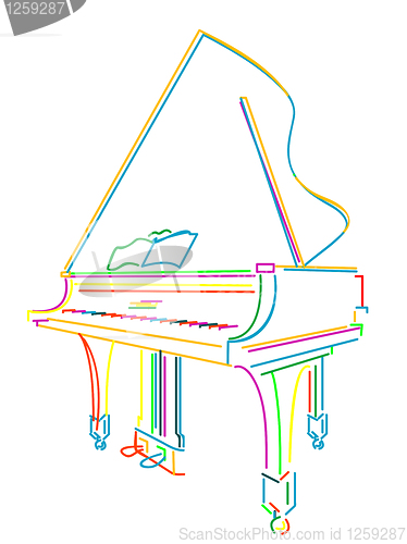 Image of Grand piano over white