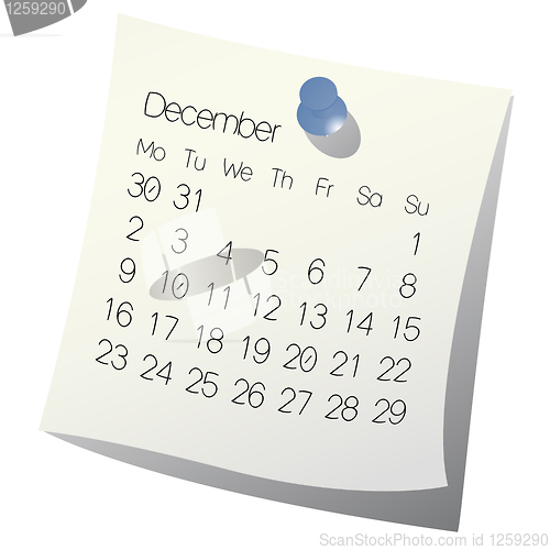 Image of 2013 December calendar