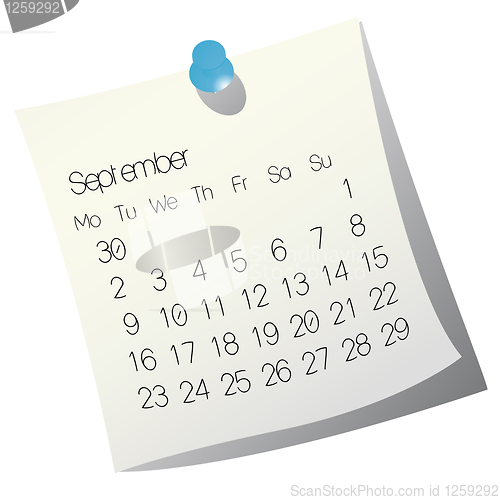 Image of 2013 September calendar