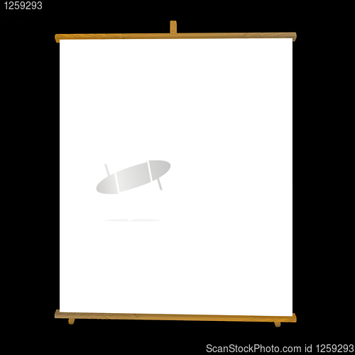 Image of A wooden frame roll up banner