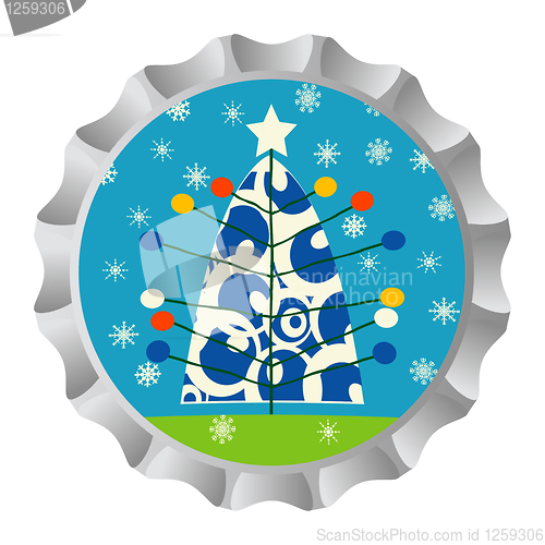 Image of Christmas tree bottle cap